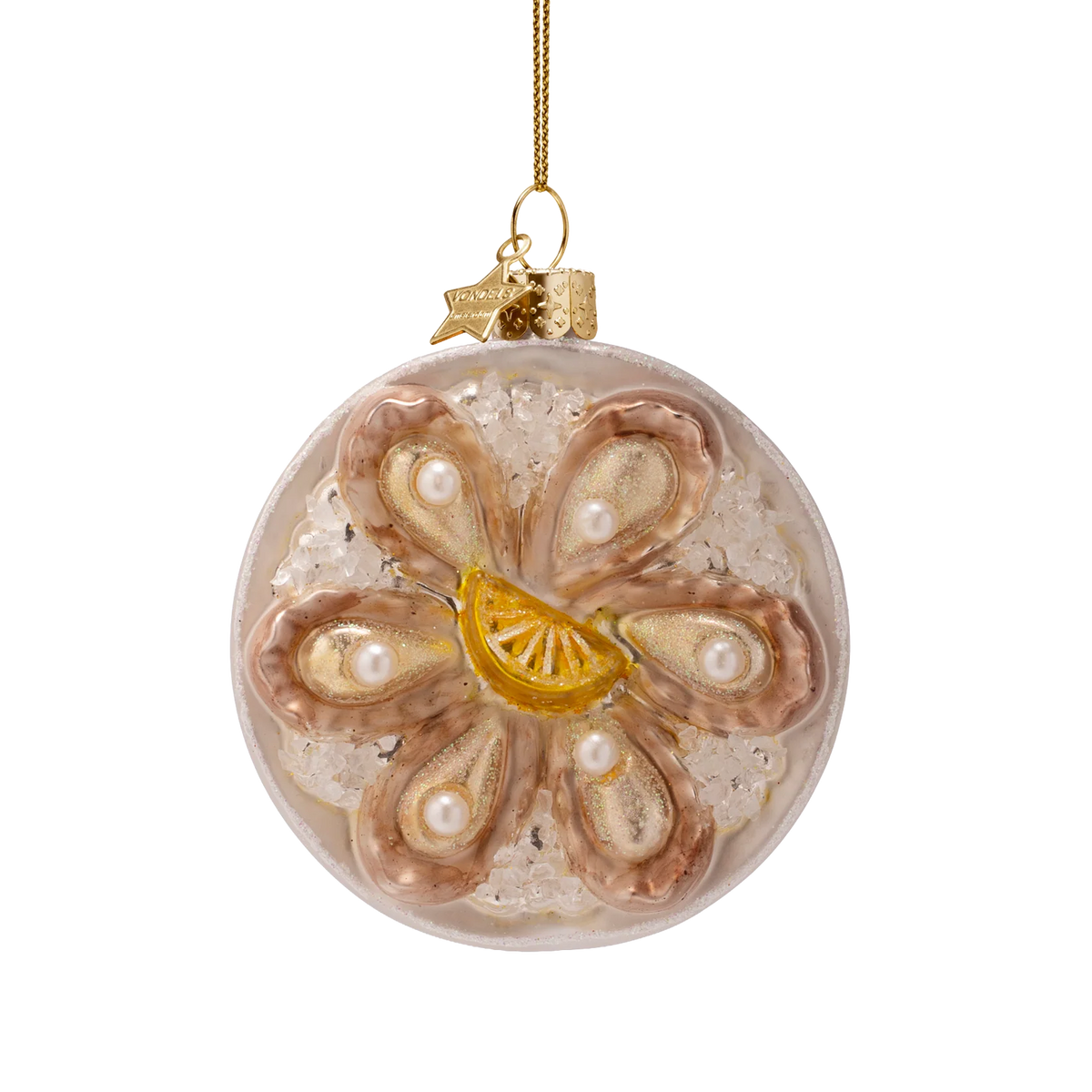 Ornament glass oyster plate