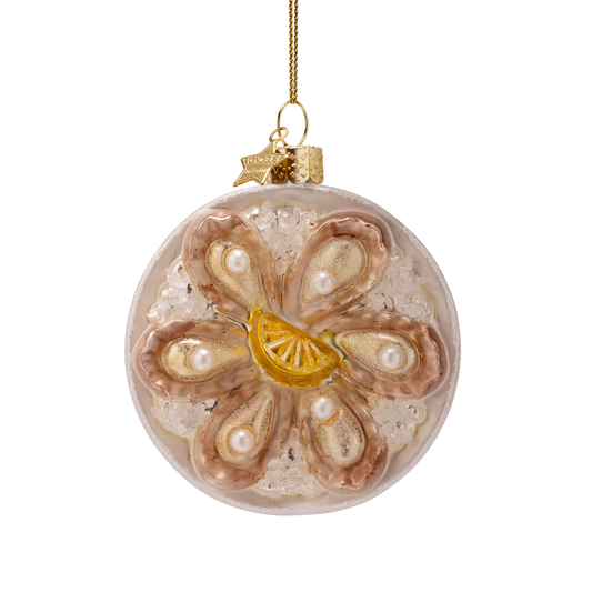 Ornament glass oyster plate