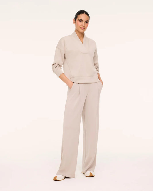 SPANX AirEssentials® Pleated Wide Leg Pant- Mushroom