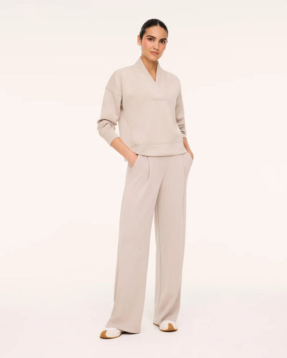 SPANX AirEssentials® V-Neck Long Sleeve Top - Mushroom