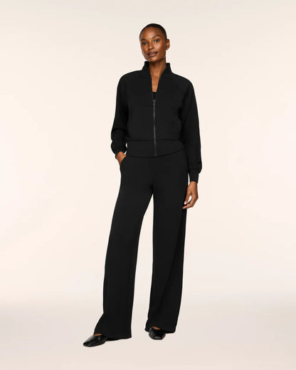 SPANX AirEssentials® Pintuck Wide Leg Pant - Very Black