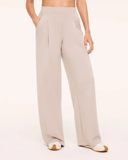 SPANX AirEssentials® Pleated Wide Leg Pant- Mushroom