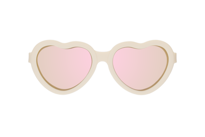 Sweet Cream Polarized Heart Sunglasses with Mirrored Lens: Ages 3-5