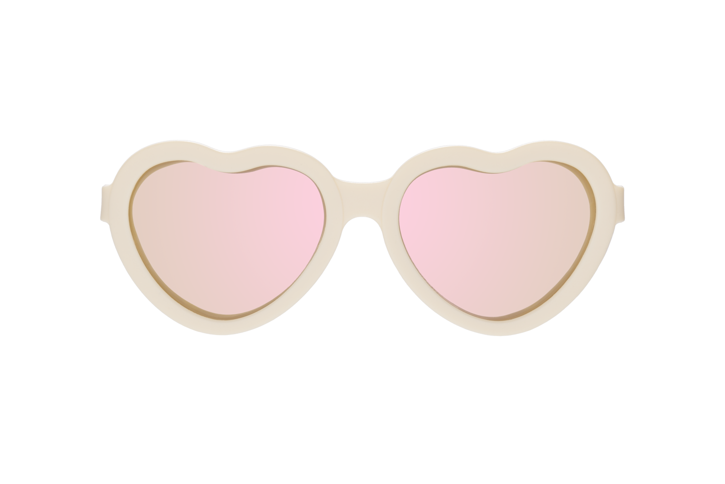 Sweet Cream Polarized Heart Sunglasses with Mirrored Lens: Ages 0-2