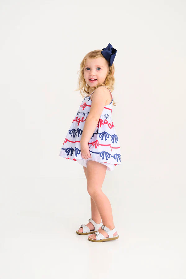 Idabelle Bloomer Set - Brentwood Bows with Worth Avenue White