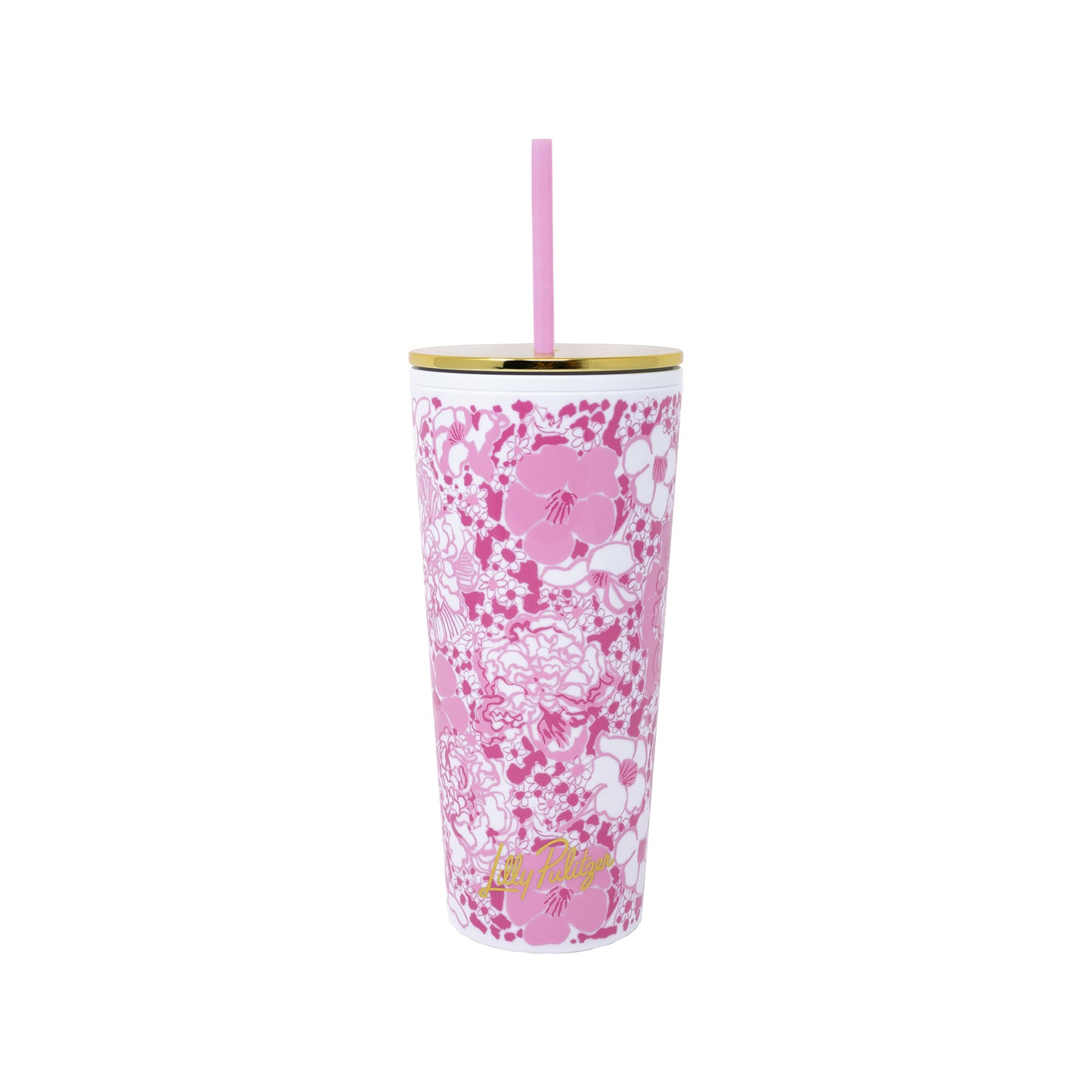 Tumbler with Straw - Conch Shell Pink Burst of Joy
