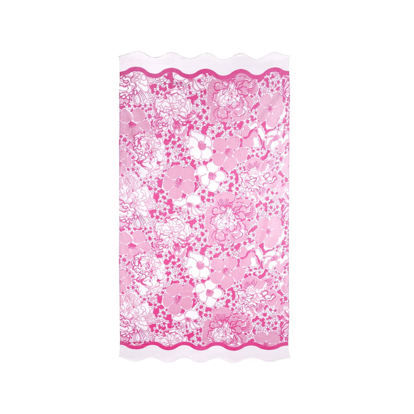 Scalloped Beach Towel - Conch Shell Pink Burst of Joy
