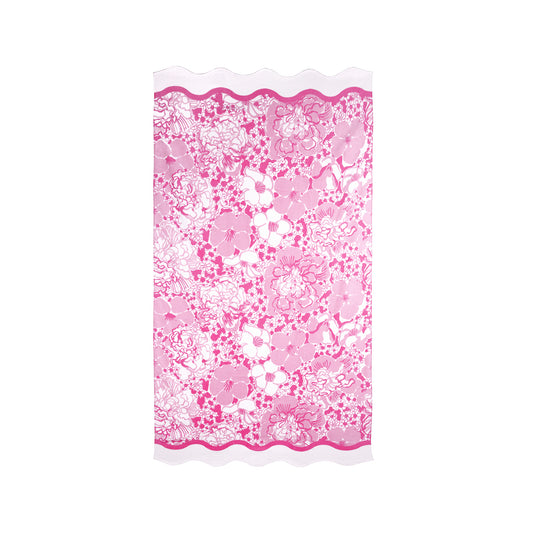 Scalloped Beach Towel - Conch Shell Pink Burst of Joy