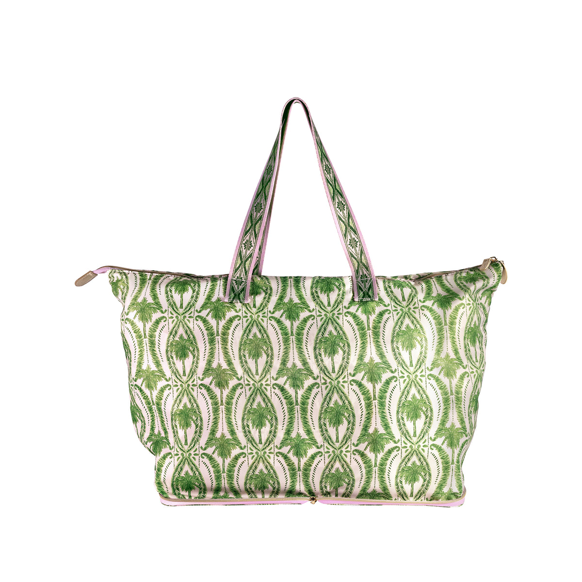 Packable Tote, Textured Palm Stripe