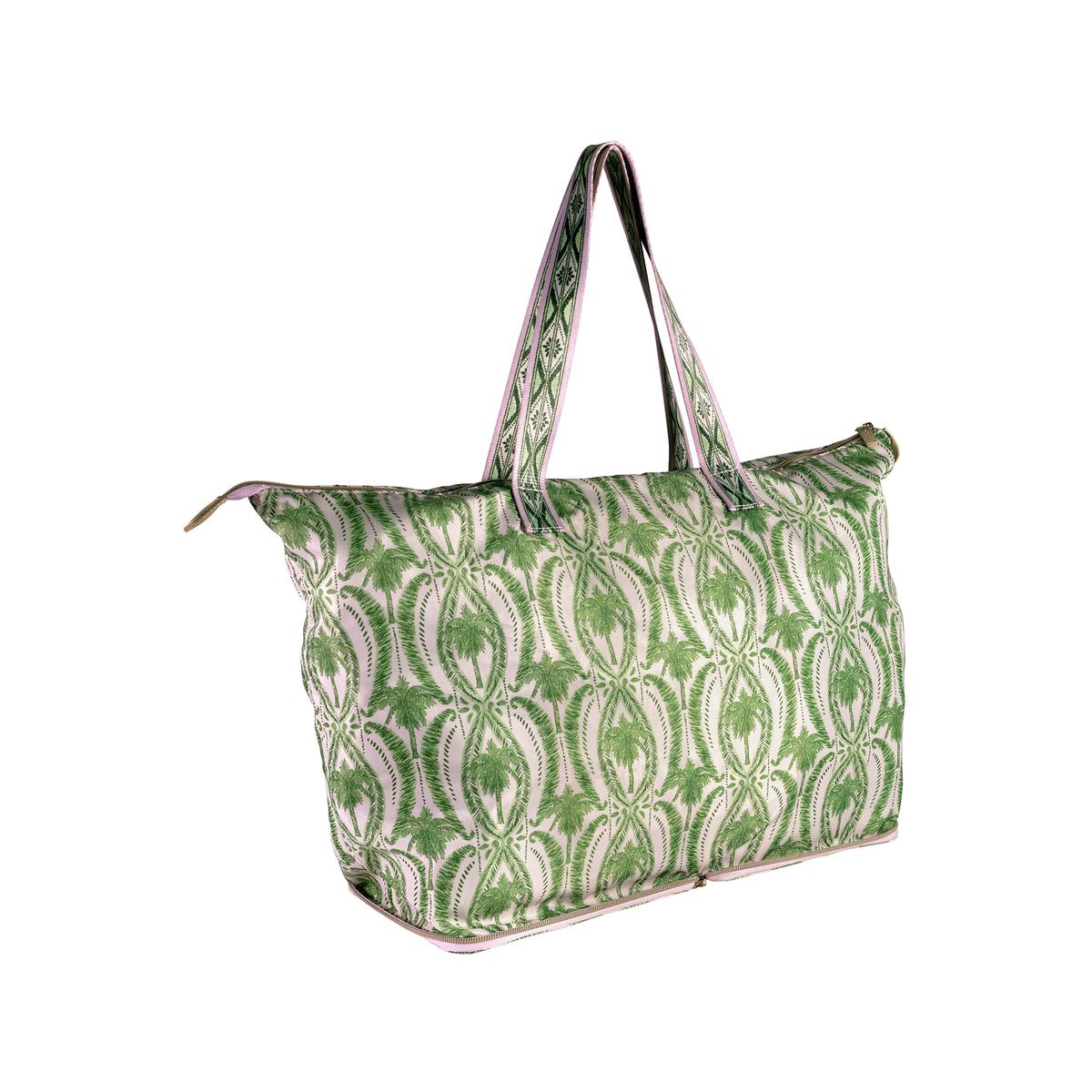 Packable Tote, Textured Palm Stripe