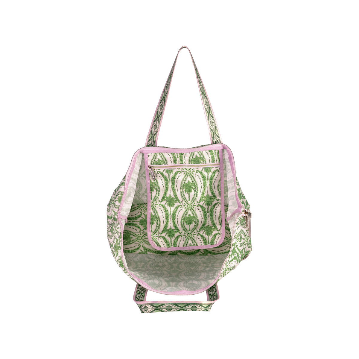 Packable Tote, Textured Palm Stripe