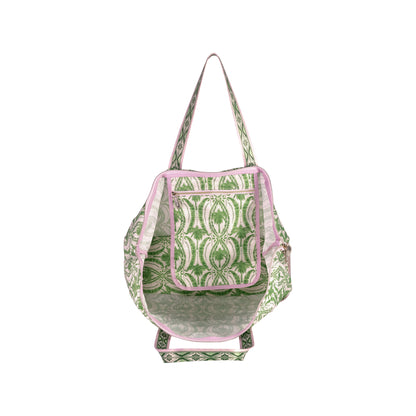 Packable Tote, Textured Palm Stripe