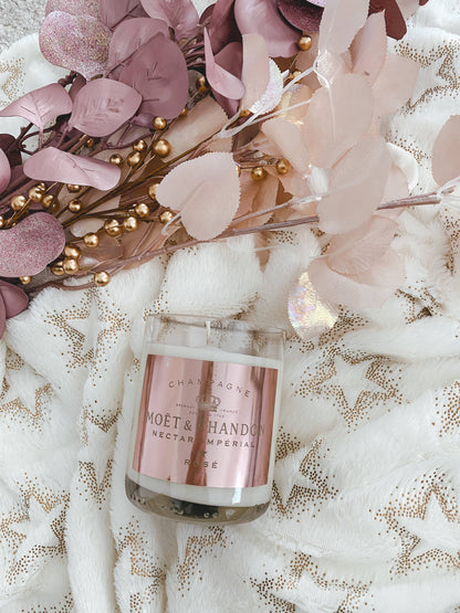 Recycled Moet Rose Candle: Grapefruit/Mango/Vanilla