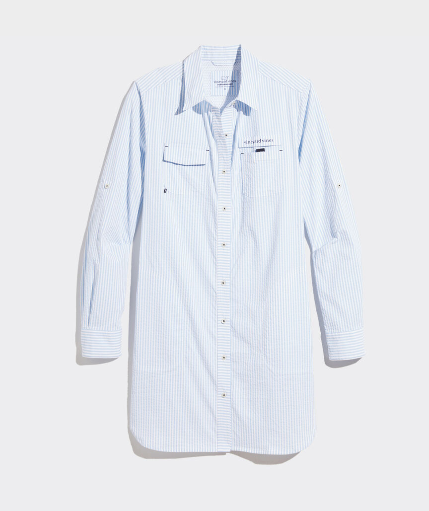 Hartley Harbor Cover-Up - Seersucker-Jake Blue