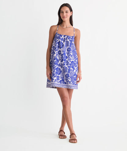 Marnie Mini Cover-Up Dress in Paradise Print White