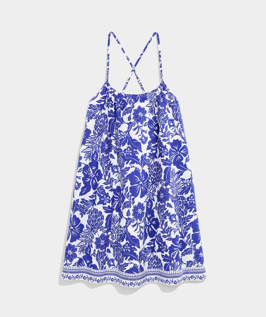 Marnie Mini Cover-Up Dress in Paradise Print White