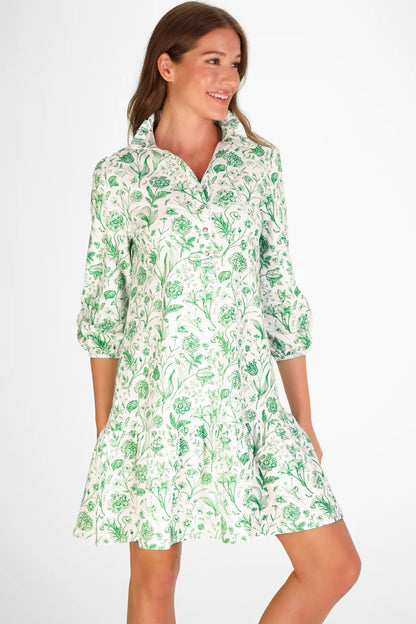 Adara Dress - Green Botanical