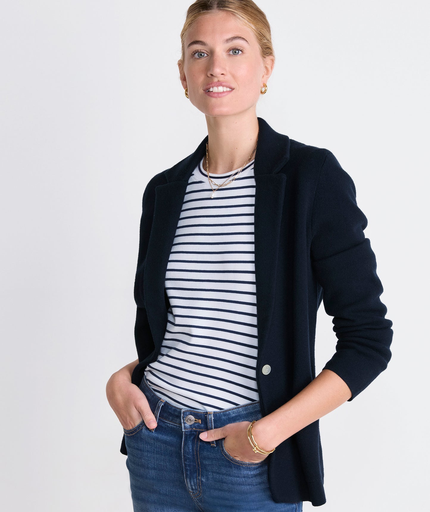 Sweater Blazer - Nautical Navy