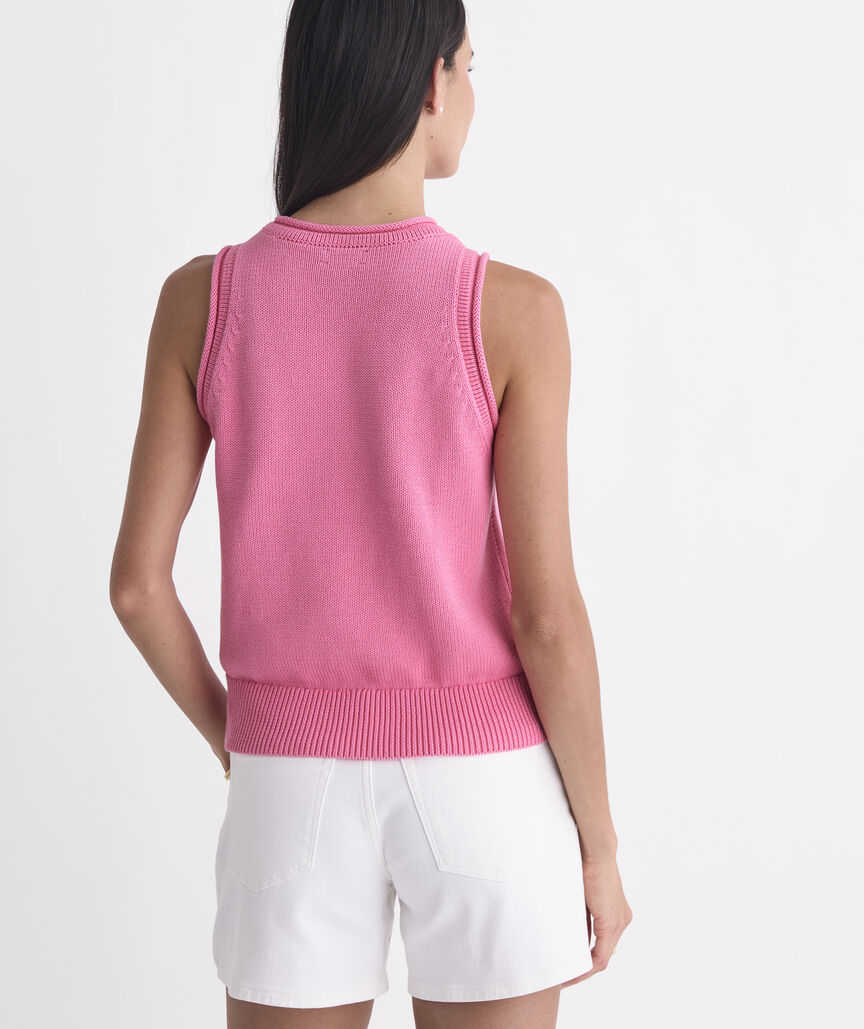 Katie Cotton Rollneck Sweater Tank - Bahama Breeze