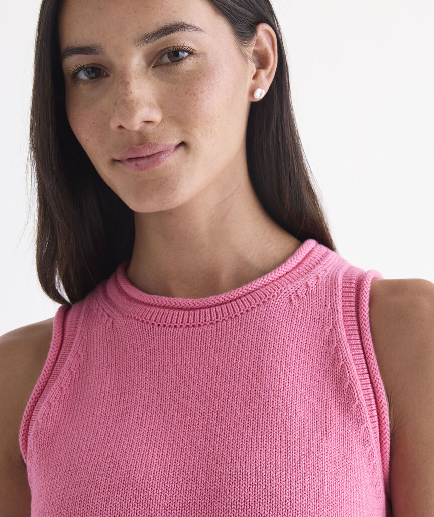 Katie Cotton Rollneck Sweater Tank - Bahama Breeze