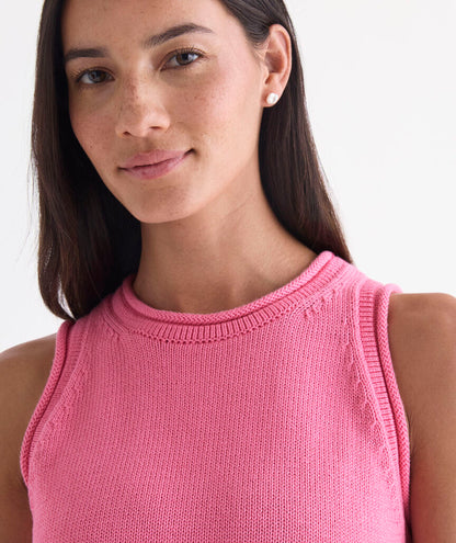 Katie Cotton Rollneck Sweater Tank - Bahama Breeze