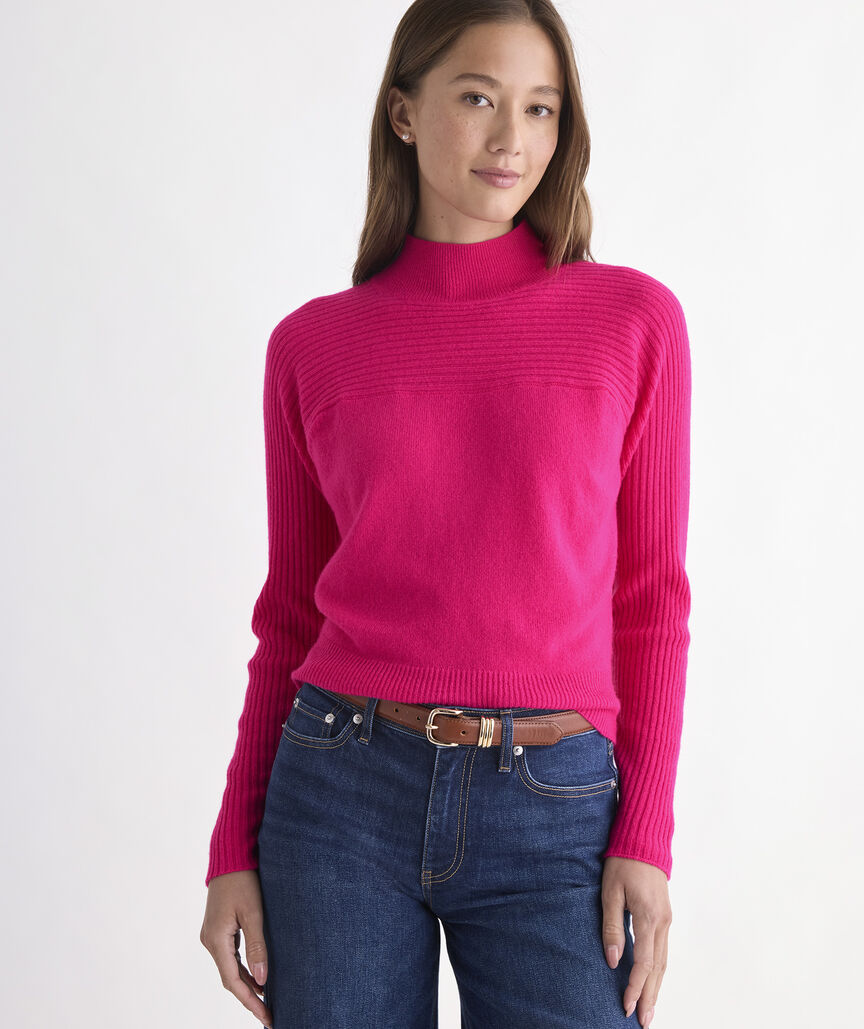 Seaspun Cashmere Mockneck Sweater - Rhododendron