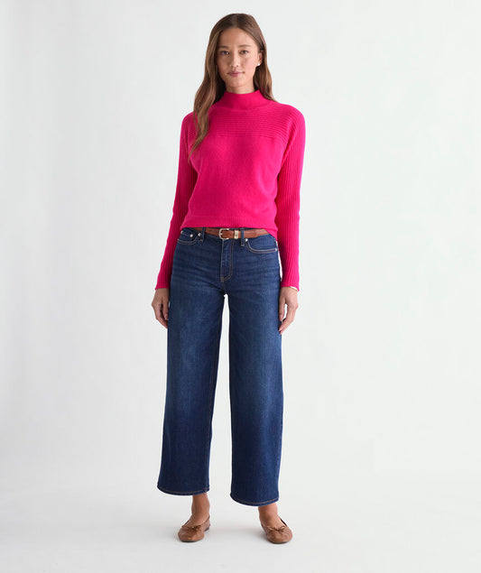 Rib Turtleneck - Rhododendron Stripe
