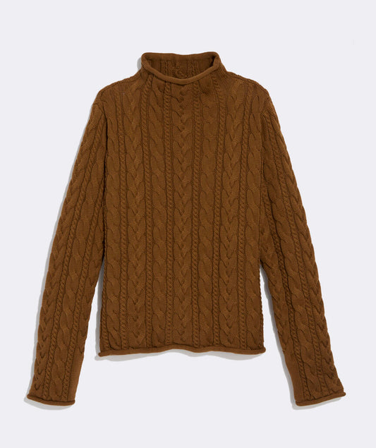 Katie Cotton Cable Mockneck Sweater - Coconut