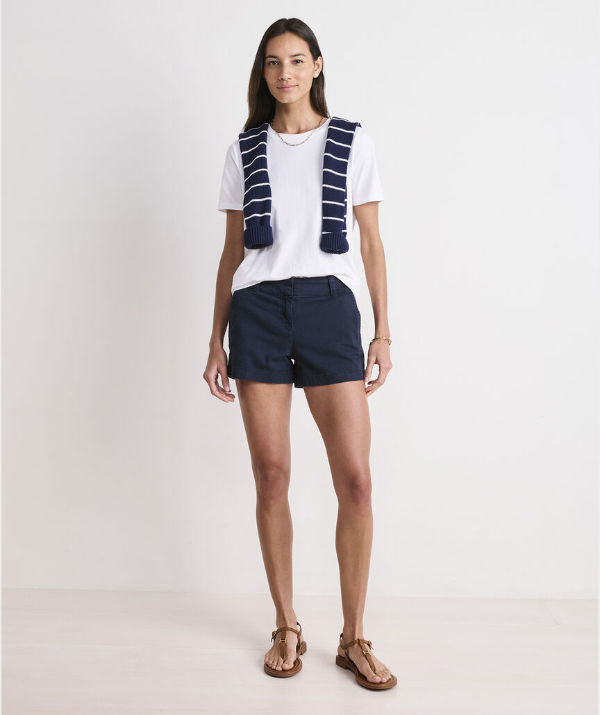3 1/2 Inch Herringbone Every Day Shorts - Nautical Navy