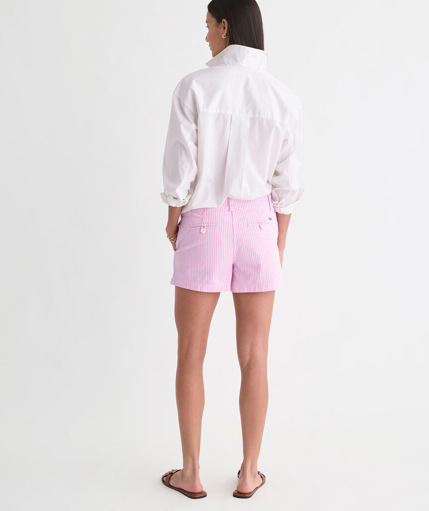 3 1/2 Inch Herringbone Every Day Shorts - Feeder Bloom White