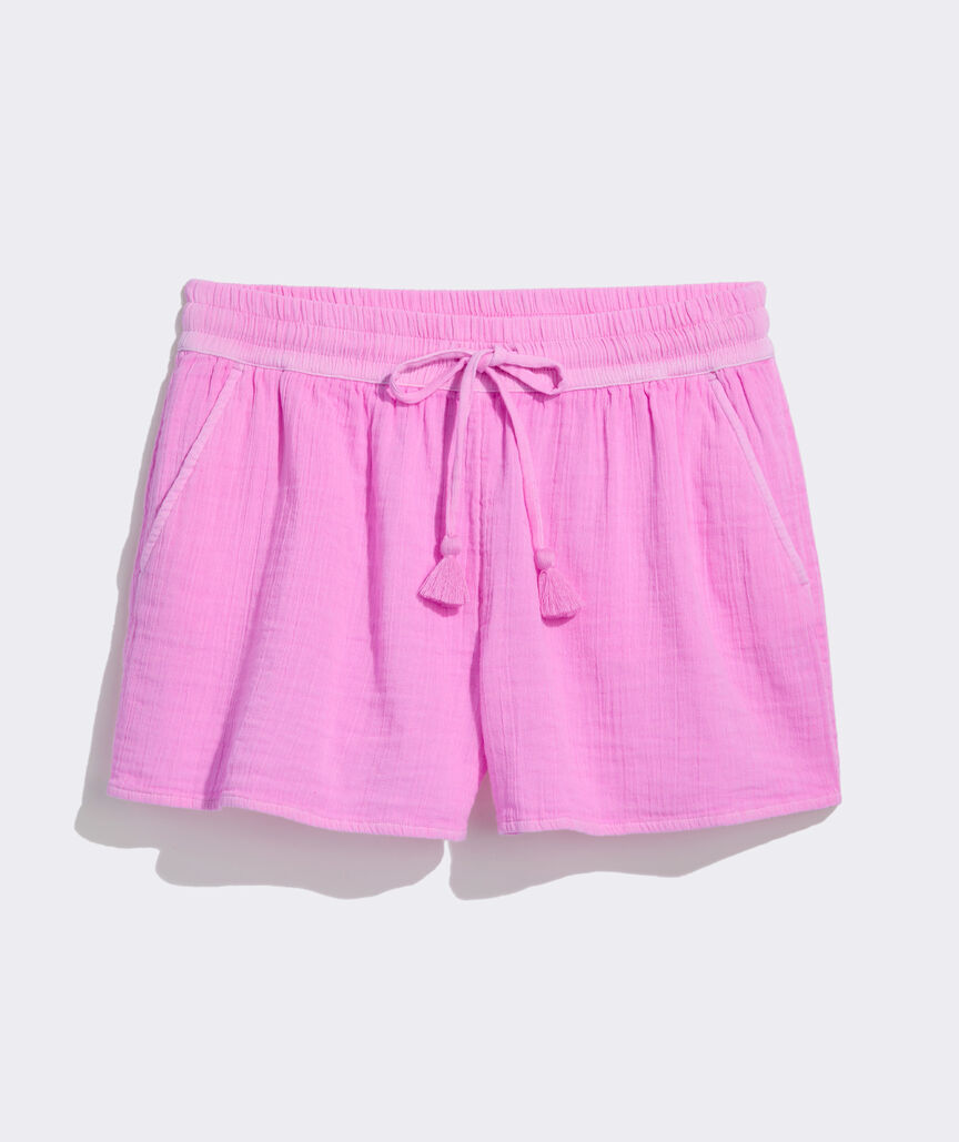 Frankie Gauze Pull-On Shorts - Neon Bloom