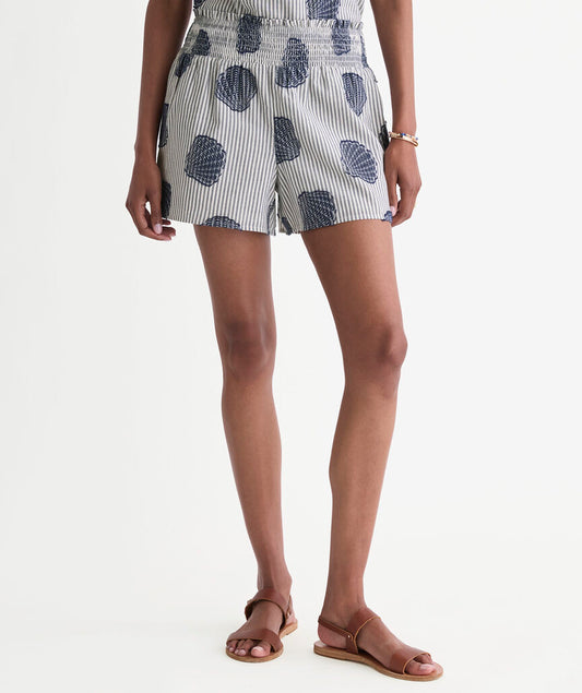 Nori Pull On Shorts - Shell Jacquard Navy