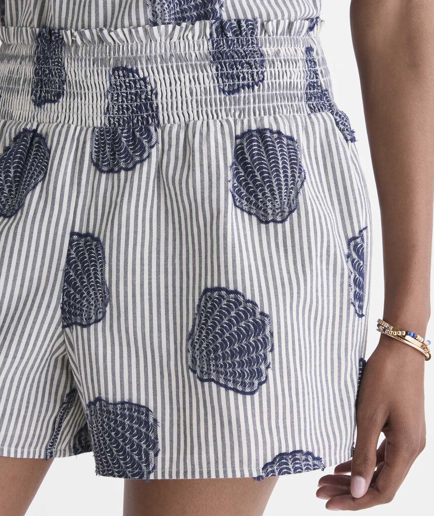 Nori Pull On Shorts - Shell Jacquard Navy