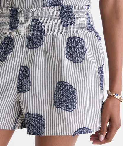 Nori Pull On Shorts - Shell Jacquard Navy