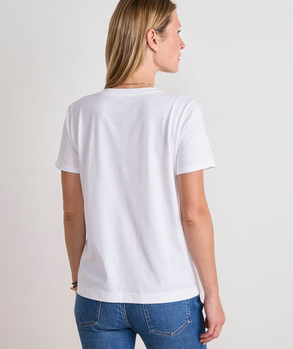 Supima Jersey V-Neck Tee - White Cap