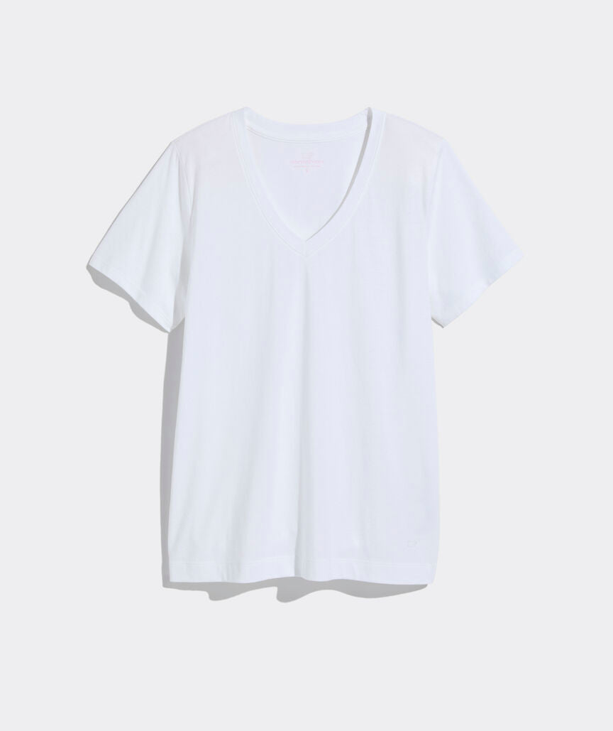 Supima Jersey V-Neck Tee - White Cap
