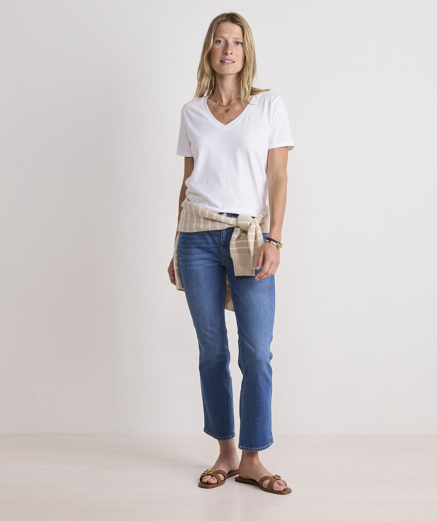 Supima Jersey V-Neck Tee - White Cap