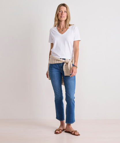 Supima Jersey V-Neck Tee - White Cap