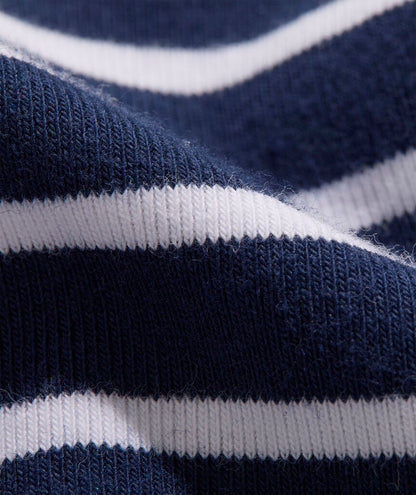 Deluxe Boatneck Top - EB Stripe - Nautical Navy/White Cap