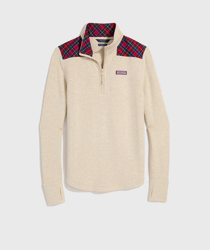 Dreamcloth® Plaid Shoulder Shep Shirt® - Oatmeal Heather