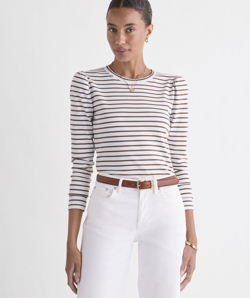 Deluxe Puff-Sleeve Top - White Cap/Coconut