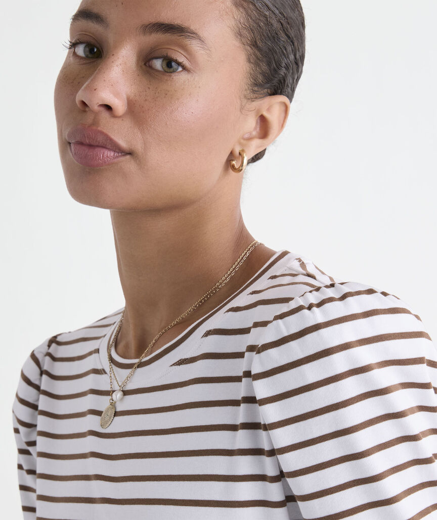 Deluxe Puff-Sleeve Top - White Cap/Coconut
