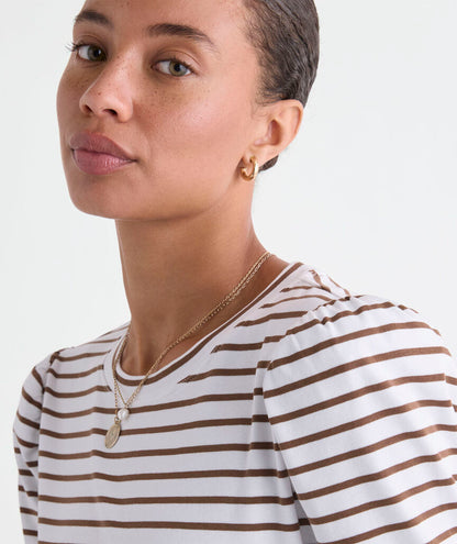 Deluxe Puff-Sleeve Top - White Cap/Coconut