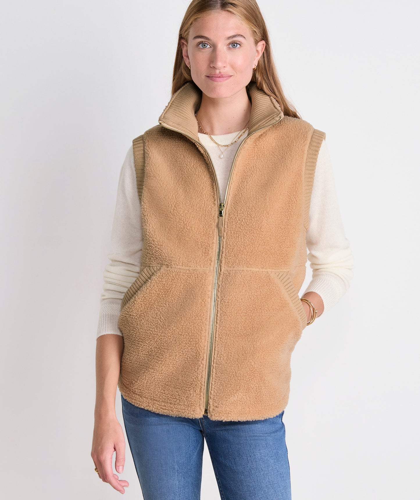 Heritage Fleece Vest - Cappuccino