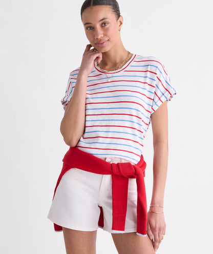 Slub Jersey Tee - Red White Blue Stripe