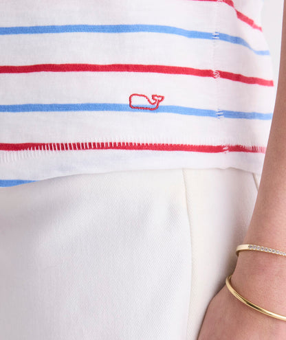 Slub Jersey Tee - Red White Blue Stripe