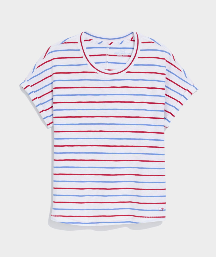 Slub Jersey Tee - Red White Blue Stripe