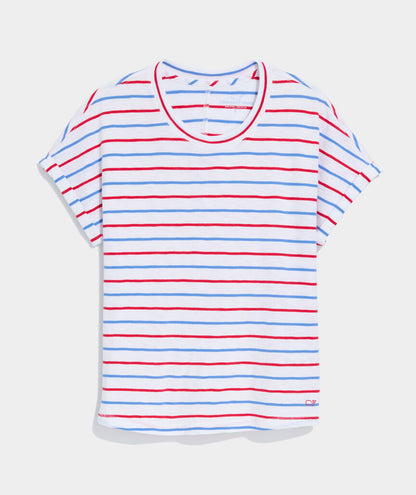 Slub Jersey Tee - Red White Blue Stripe