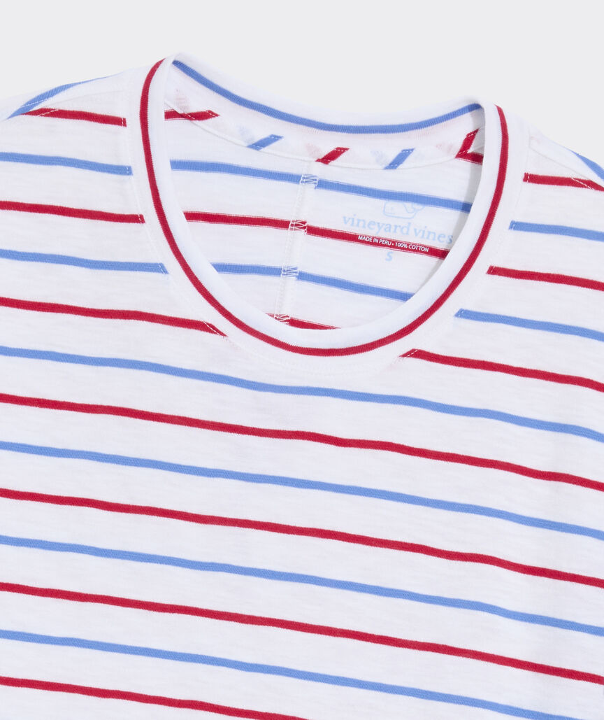 Slub Jersey Tee - Red White Blue Stripe