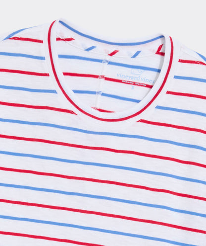 Slub Jersey Tee - Red White Blue Stripe